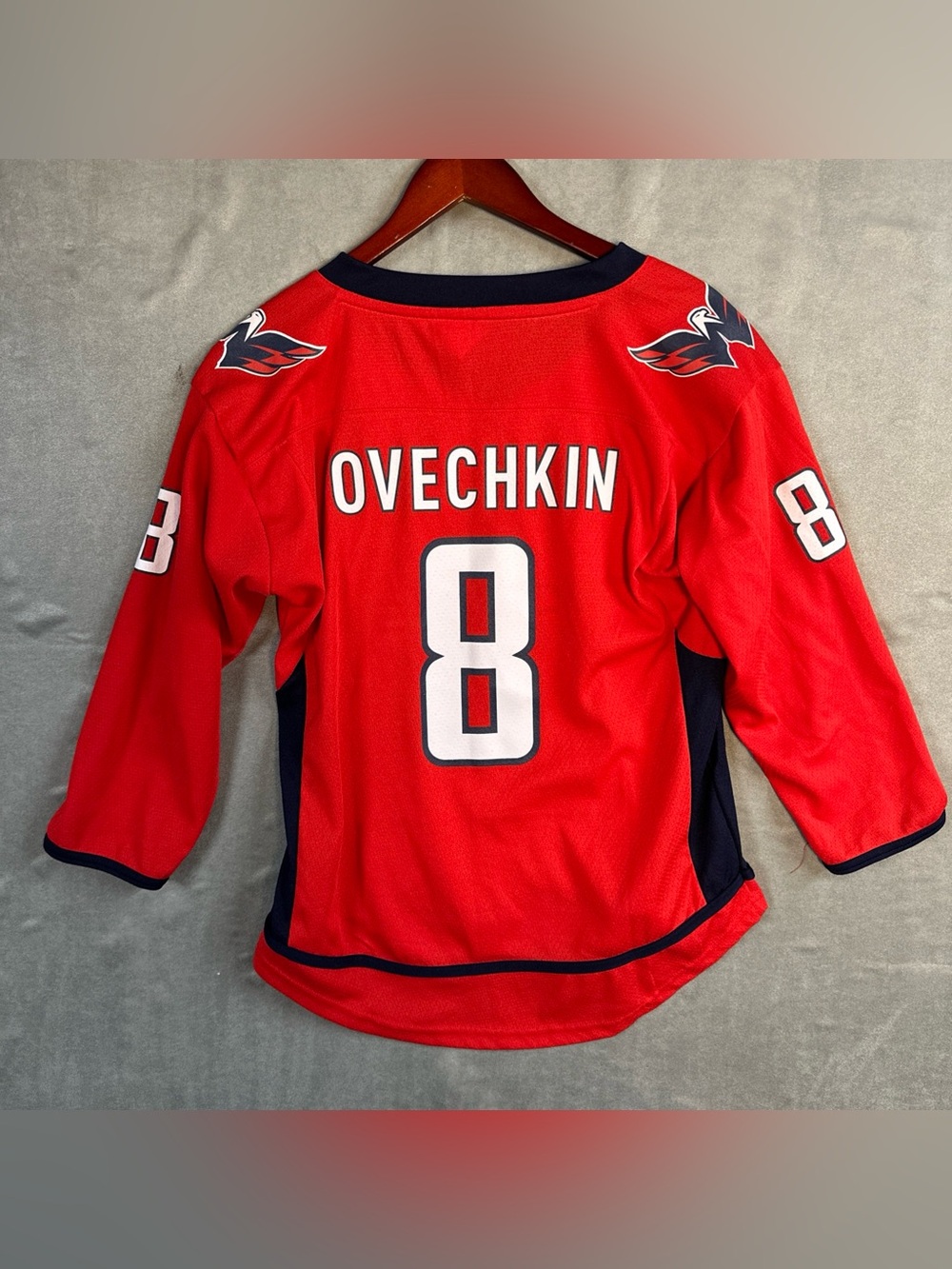 Washington Capitals Ovechkin #8 Youth L/XL NHL Hockey Jersey Red